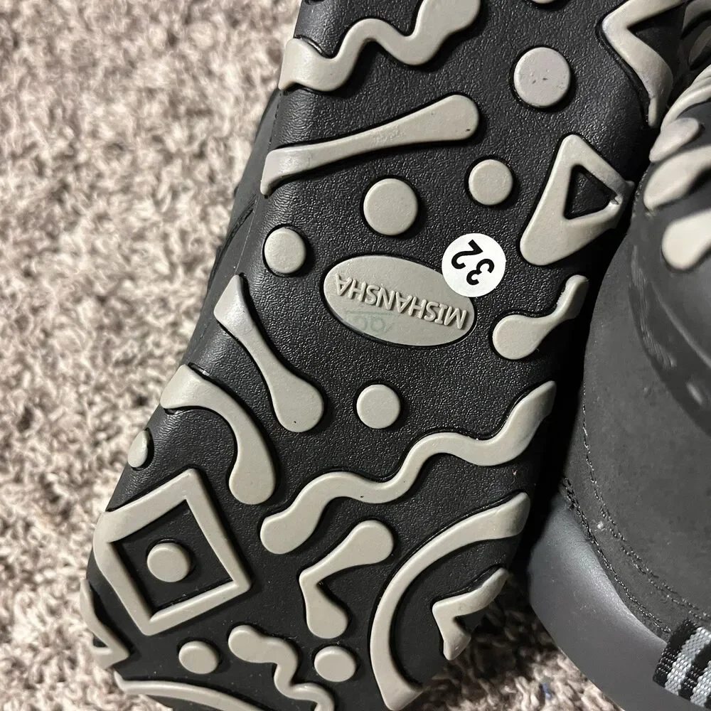 Mishansha Kids Hiking Boots Black Outdoor Trail Size 32 (1 Little Kids) Non Slip